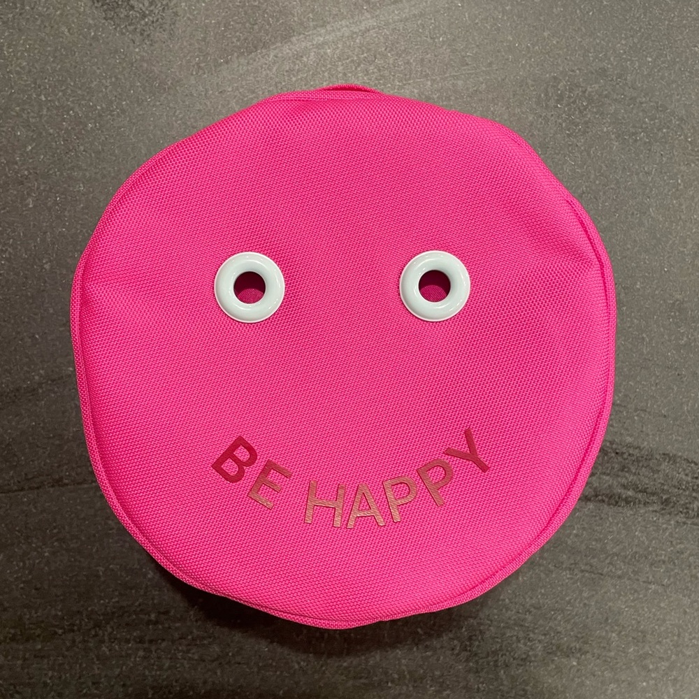 Lululemon smiley face makeup bag